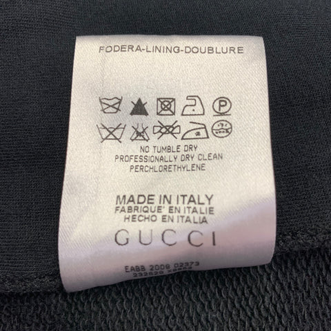 GUCCI Taille XL Veste zippée à capuche slim fit en coton mélangé noir