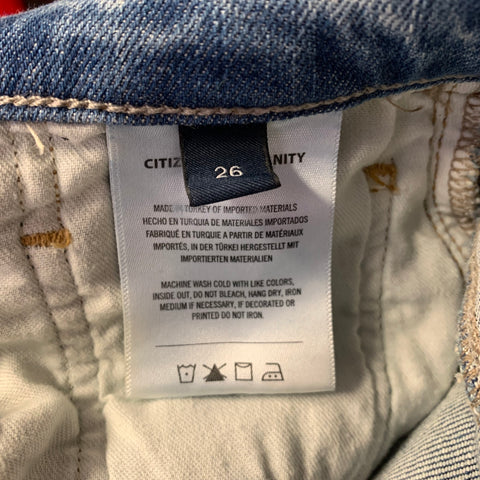 CITIZENS OF HUMANITY Size 26 Blue Cotton Wide Leg Jeans