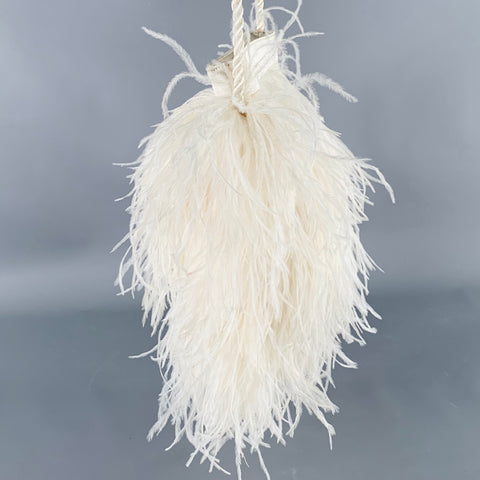 BARNEY'S NEW YORK White Polyester Feathers Handbag