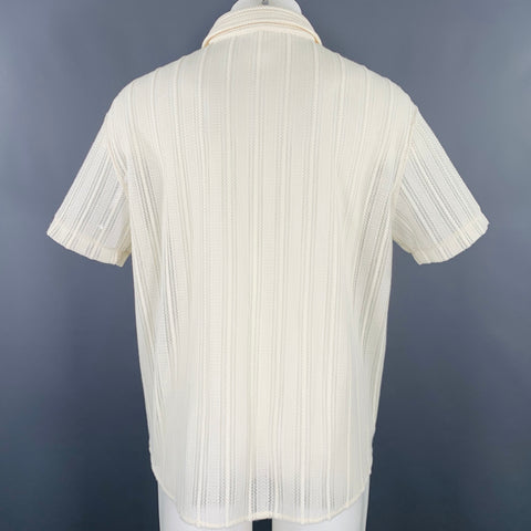 RE:ROOM Size M Cream Crochet Short Sleeve Shirt