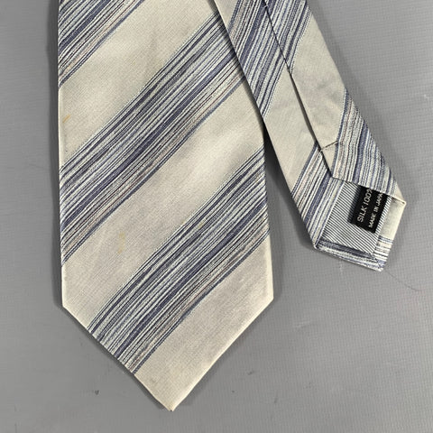 ISSEY MIYAKE Gray Light Blue Jacquard Silk Tie