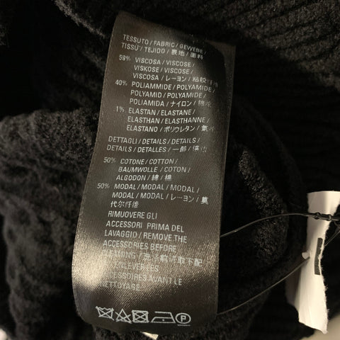 BALENCIAGA Size L Black Viscose Blend Cable Knit High Collar Pullover Womens