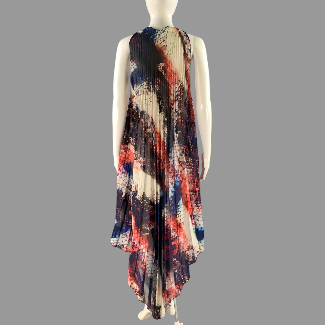 LA PERLA Size 6 Multi-Color Polyester Pleated Halter Dress