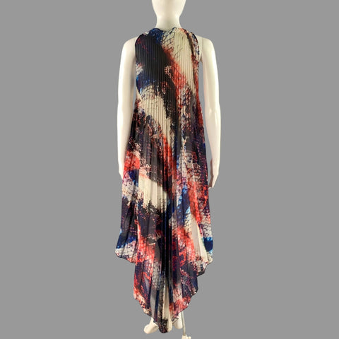 LA PERLA Size 6 Multi-Color Polyester Pleated Halter Dress