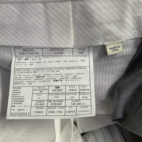 SUITSUPPLY Size 42 Heather Grey Wool Notch Lapel Suit