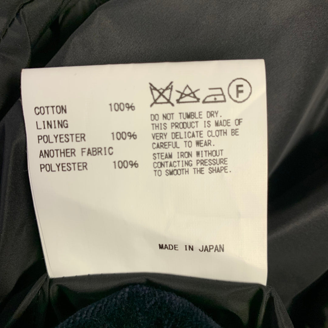 KOLOR Size L Navy Cotton Velvet Beaded Patch Jacket