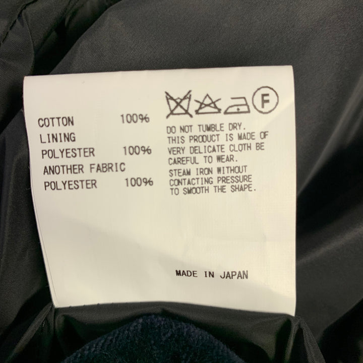 KOLOR Size L Navy Cotton Velvet Beaded Patch Jacket