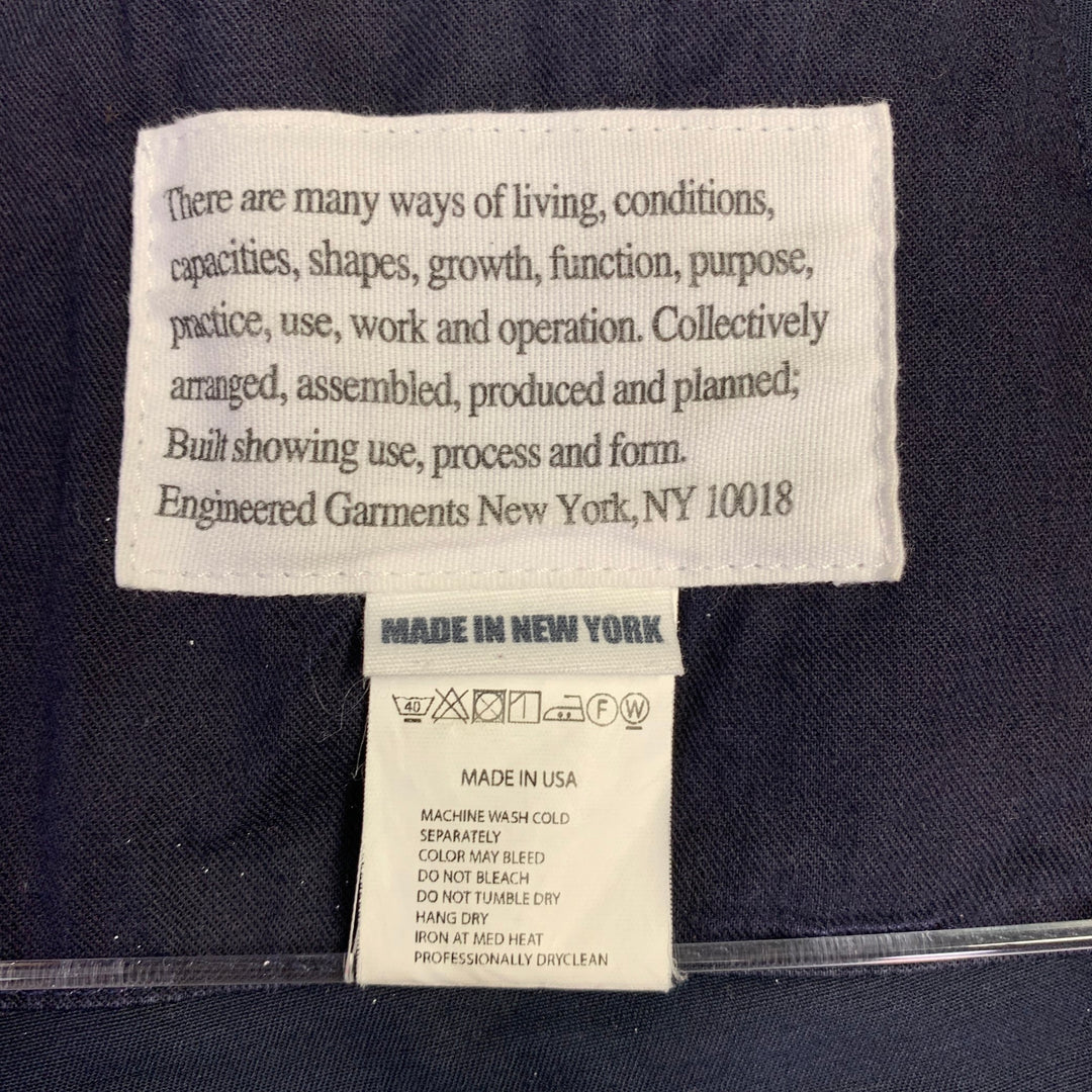 ENGINEERED GARMENTS Size S Navy Cotton Peak Lapel Jacket