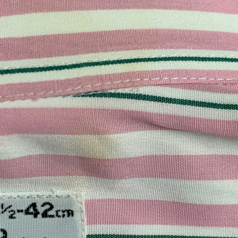 TURNBULL & ASSER Vintage Size L Pink White Stripe Cotton French Cuff Long Sleeve Shirt
