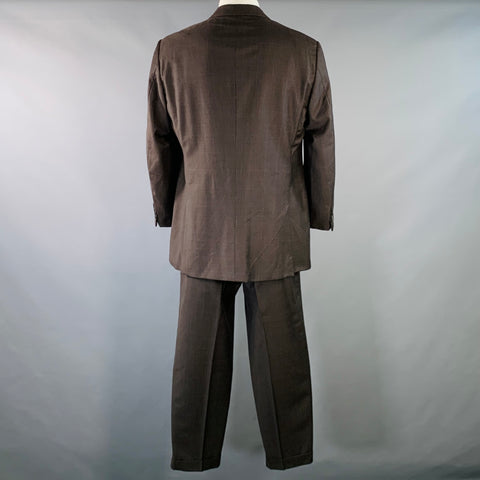 POLO by RALPH LAUREN Size 44 Regular Brown Black Glenplaid Notch Lapel Suit