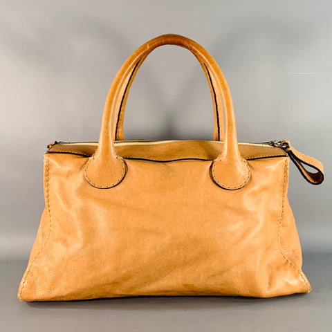 CHLOE Beige Leather Top Handles Zip Handbag