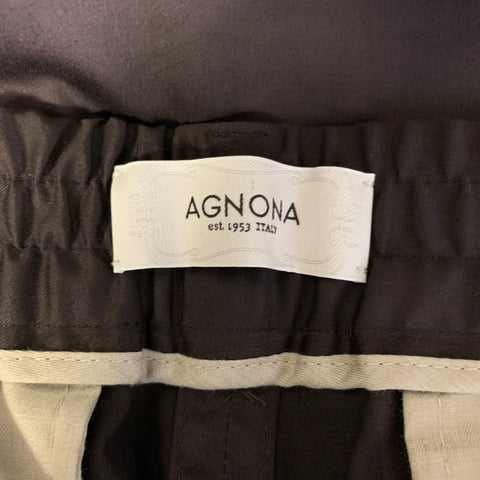 AGNONA Size 34 Brown Cotton Elastane Zip Fly Casual Pants