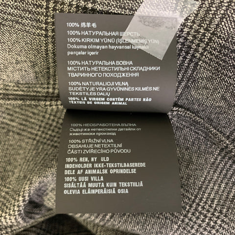 PRADA Size M Grey Black Glenplaid Wool Zip Up Jacket