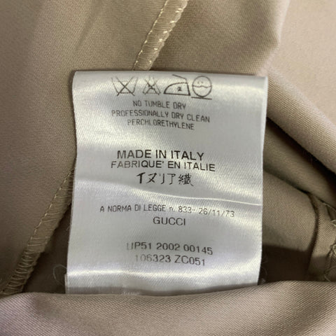Jupe ajustée sous le genou en mélange de coton kaki, taille L, GUCCI