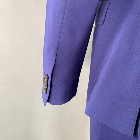 ACNE STUDIOS Costume Cranté Bleu en Laine Mélangée Taille 36