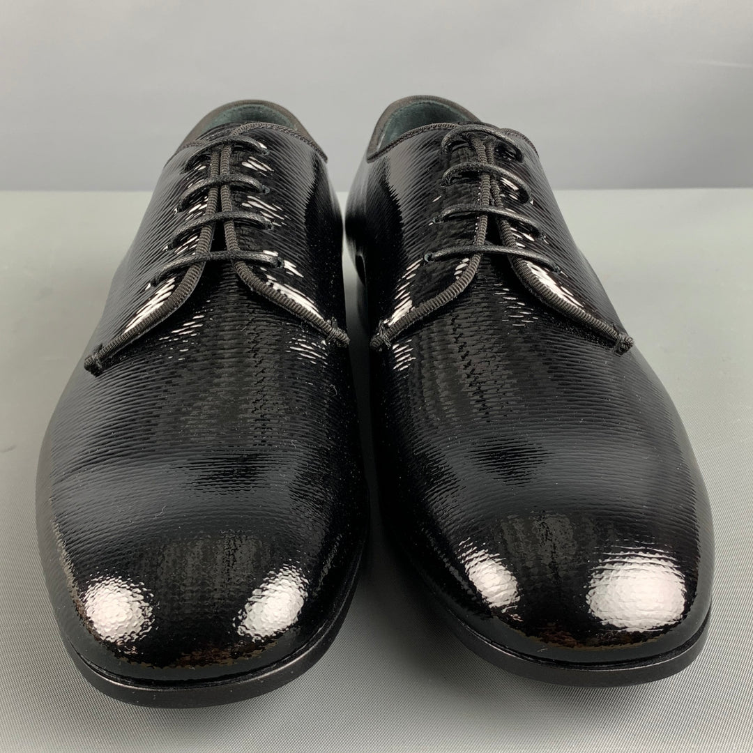 GIORGIO ARMANI Size 6 Black Solid Leather Lace Up Lace Up Shoes