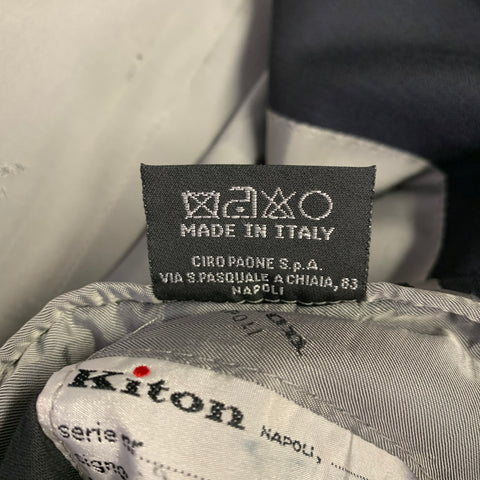 KITON Size L Navy Wool Notch Lapel Suit