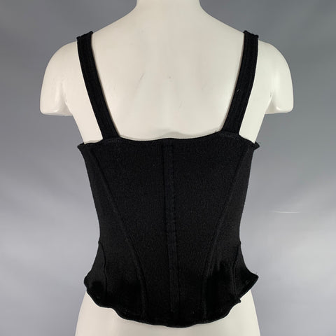 CADOLLE Size S Black Wool Corset Casual Top
