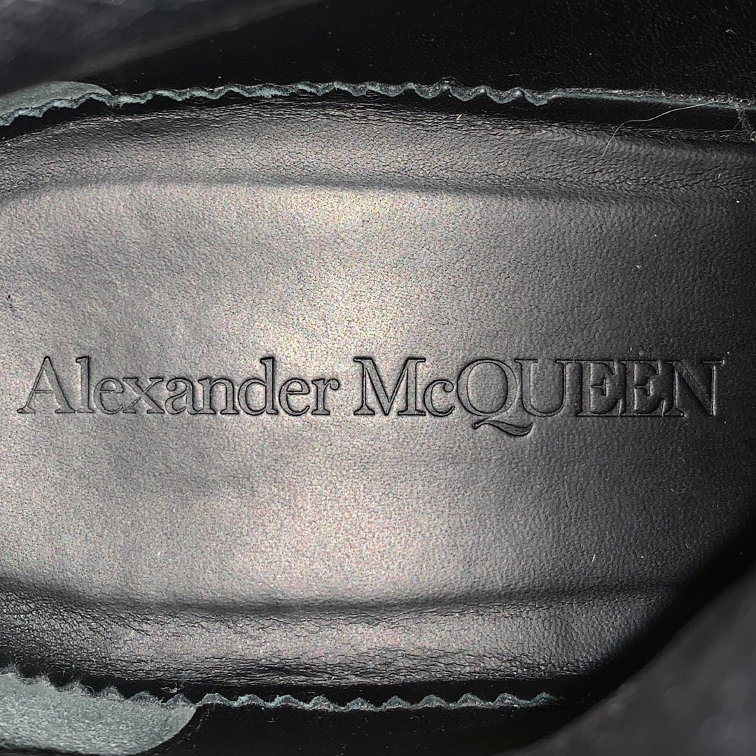 ALEXANDER MCQUEEN Size 9 Black Pink Color Block Mixed Materials Lace-Up Boots ALEXANDER MCQUEEN Size 9 Black Pink Color Block Mixed  main image 3