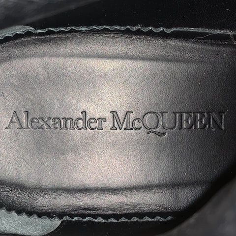 ALEXANDER MCQUEEN Size 9 Black Pink Color Block Mixed Materials Lace-Up Boots