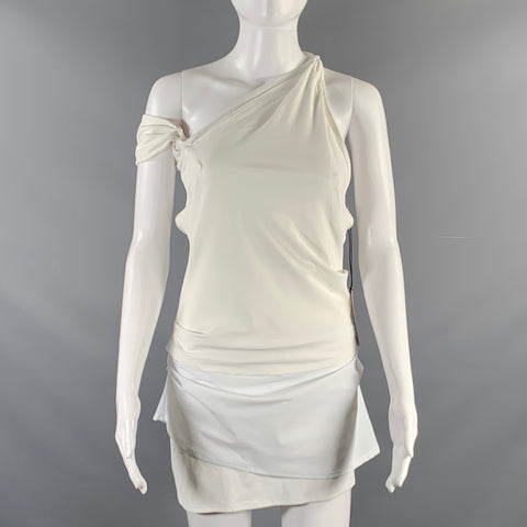 JACQUEMUS x Nike Size S White Polyester Blend Ruched Mini Cocktail Dress