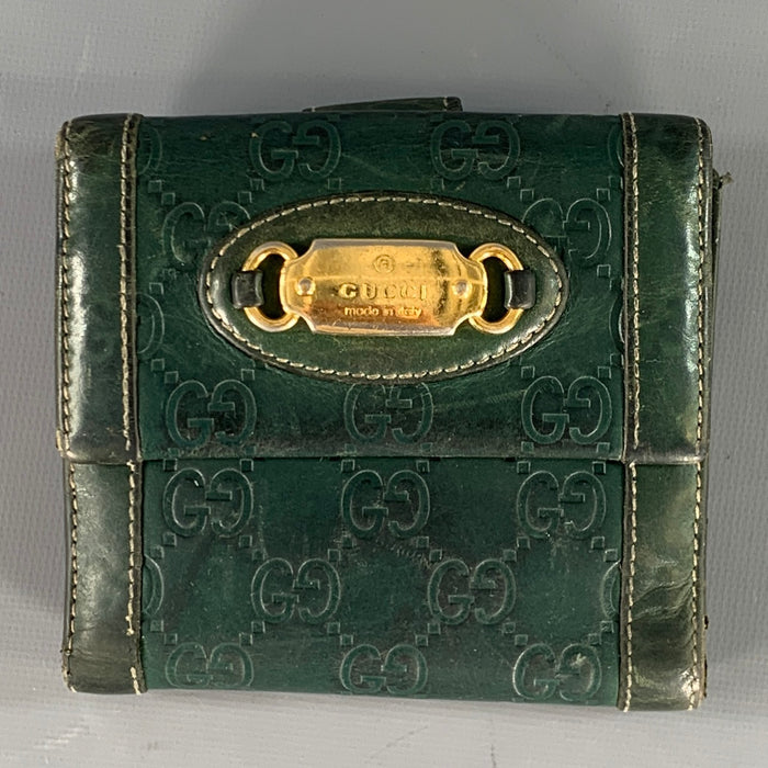 GUCCI Green Logo Leather Wallet