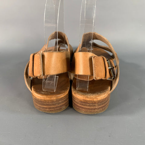 MARSELL Size 7.5 Brown Tan Strappy Flats