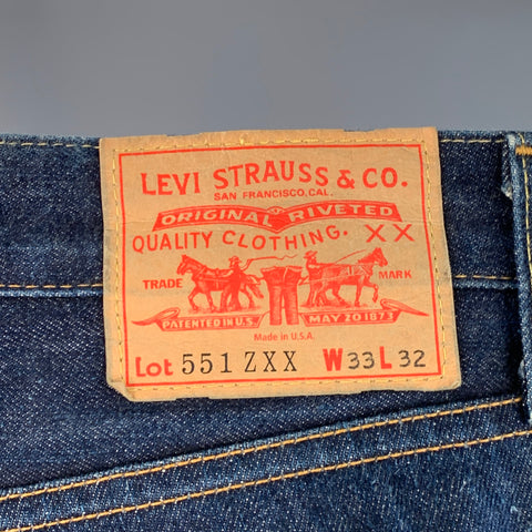 LEVI STRAUSS Size 33 Blue Cotton Straight Selvedge Jeans