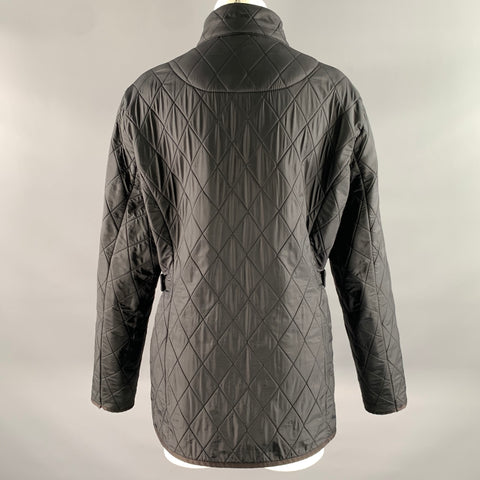BARBOUR Size 12 Black Polyamide Quilted Jacket