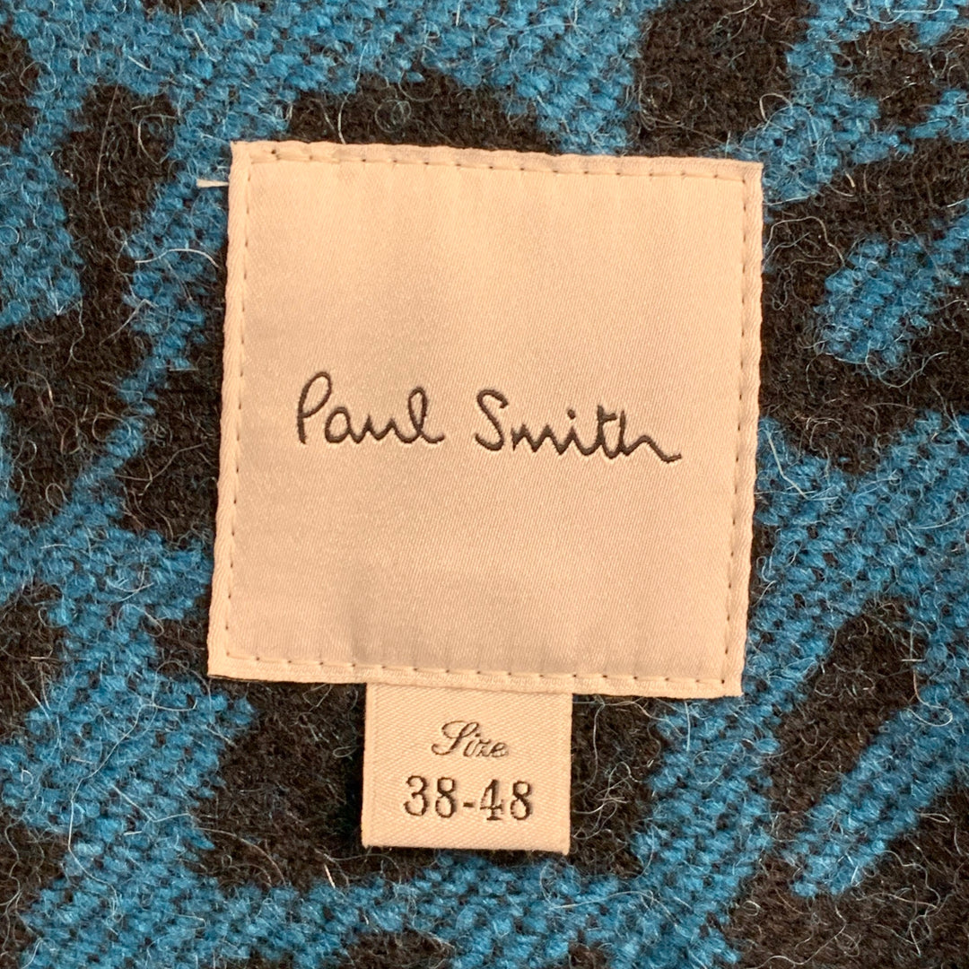 PAUL SMITH Size 38 Grey Chalkstripe Wool Blend Notch Lapel Coat