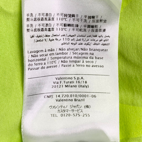 VALENTINO Size M Neon Green Yellow Camouflage Cotton Crew Neck T-shirt