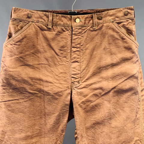 JUNYA WATANABE x CARHARTT 2023 Size S Brown Marble Print Cotton Worker Casual Pants