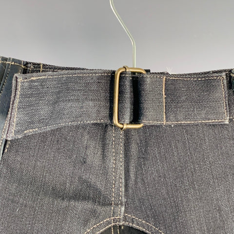 AD NOW Size S Rocker Black Indigo Cotton Tapered Jeans