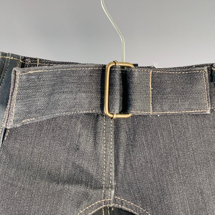 AD NOW Size S Rocker Black Indigo Cotton Tapered Jeans