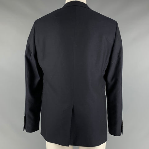 SANDRO Size 40 Navy Wool Notch Lapel Sport Coat
