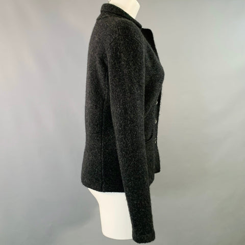 JAMES PERSE Size M Grey Charcoal Merino Wool Blend Knit Jacket Blazer