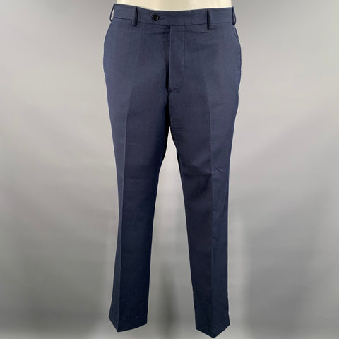 EMPORIO ARMANI Chest Size 42 Navy Heather Wool Notch Lapel 34 29 Suit