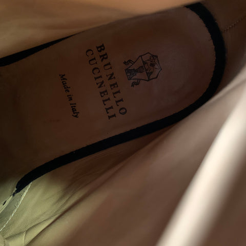 BRUNELLO CUCINELLI Size 10 Brown Wingtip Leather Boots