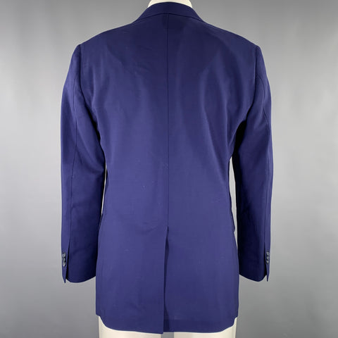 MAGARI Size 40 Blue Virgin Wool Notch Lapel Sport Coat