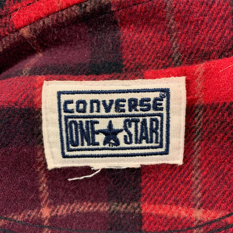 CONVERSE Size M Red Black Plaid Peacoat Jacket