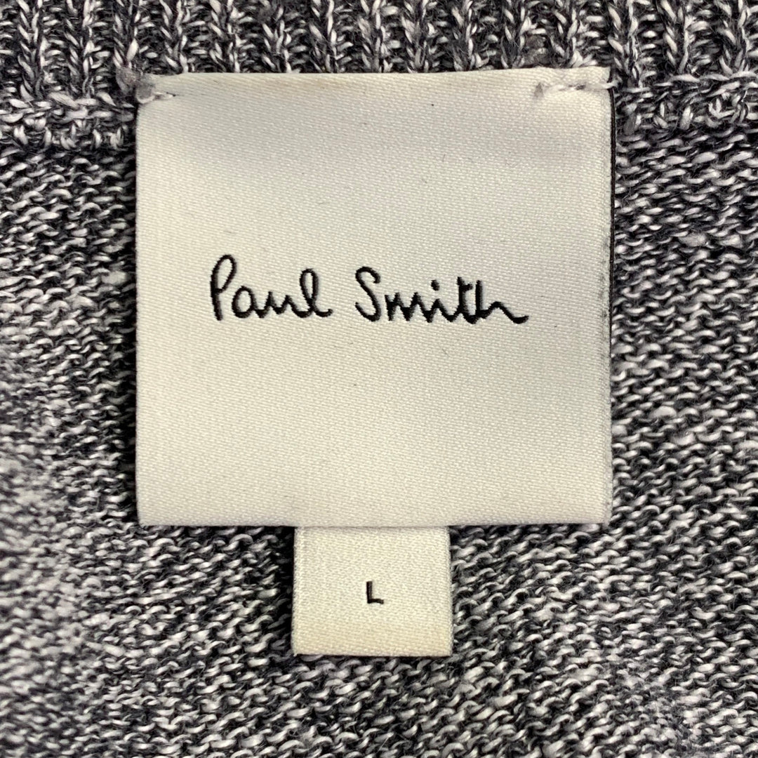 PAUL SMITH Size L Heather Grey Multi Color Color Block Cotton Wool Crew Neck Pullover
