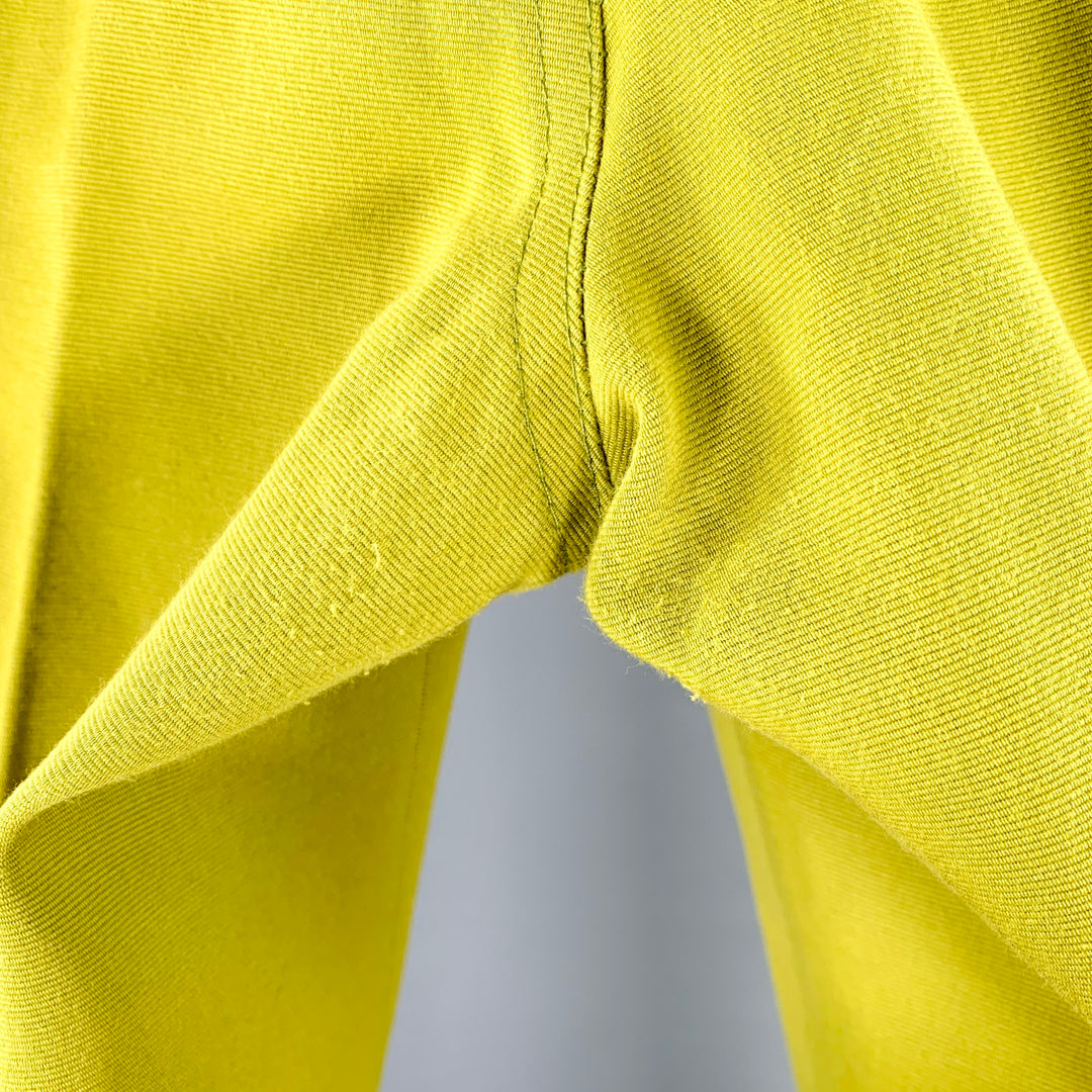 CAROLINA HERRERA Size 32 Green Chartreuse Side Tabs Dress Pants