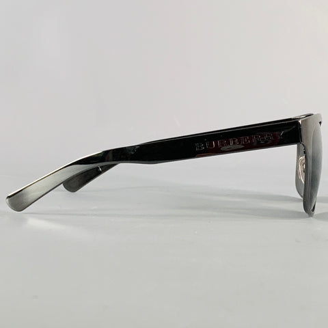 BURBERRY Silver Black Metal Square Sunglasses