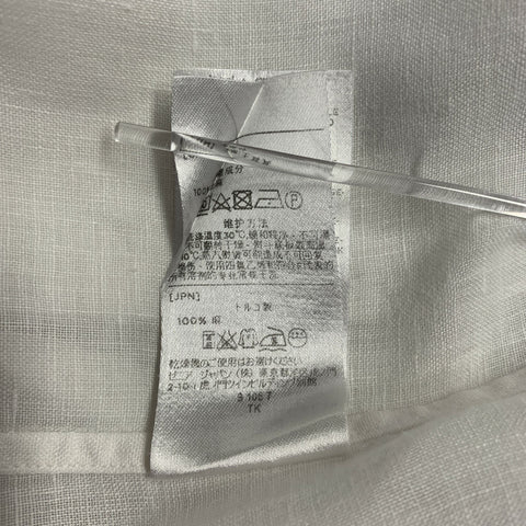 ERMENEGILDO ZEGNA Size XL White Linen Long Sleeve Shirt