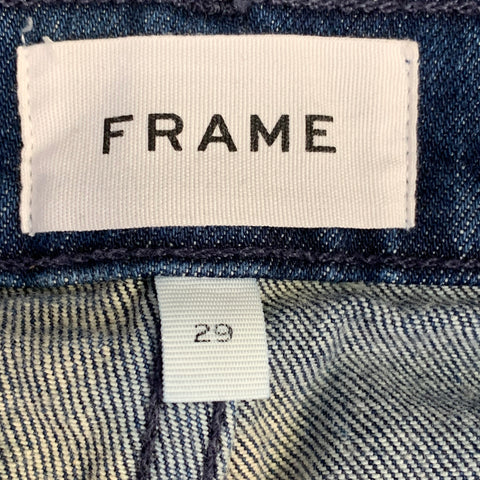 FRAME Size 29 Ethan Blue Wash Cotton Blend Skinny Distressed Jeans