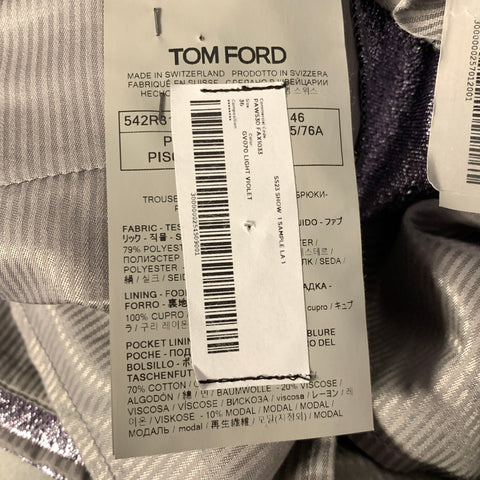 TOM FORD Size 30 Purple Metallic Polyester Silk Pants