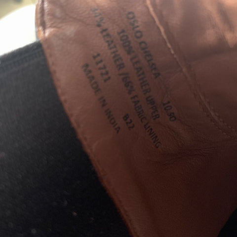 POLO Size 10.5 Black Crackled Leather Chelsea Boots