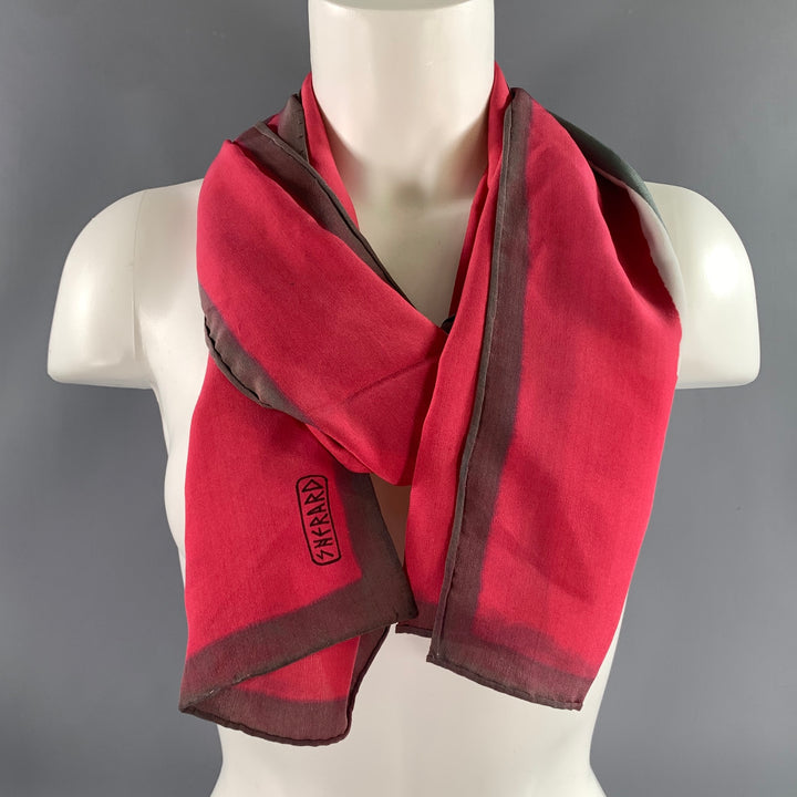 SHERARD Red Grey & White Color Block Scarves