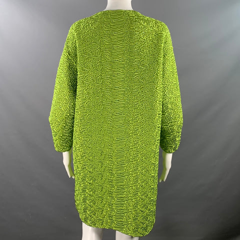 ERMANNO SCERVINO 2015 Size 8 Green Chartreuse Polyester Blend Embroidered Coat