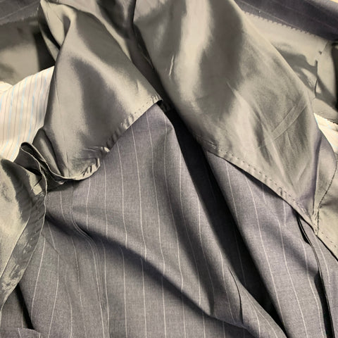 SARTORIO Size 44 Regular Grey Pinstripe Wool Notch Lapel Suit